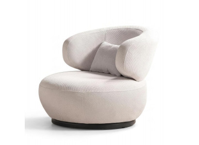 Sessel Drehsessel Modern Weiss Edel Luxus Design Boucle Polstersessel