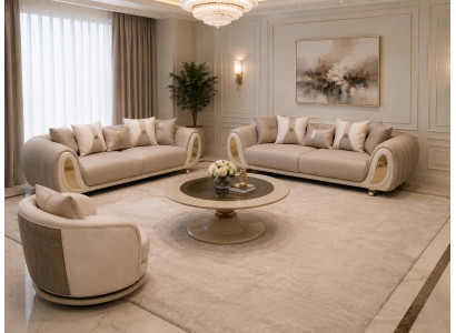 Sofa set sofa Sessel Beige Modern Stil Komfortabel Edel