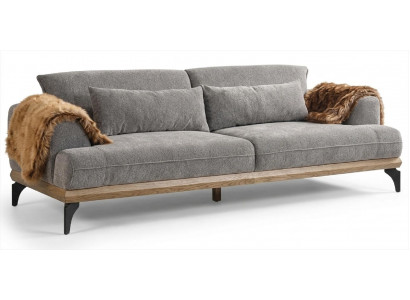Sofa Grau Modern Stoff Metall Polstersofa Wohnzimmer Design