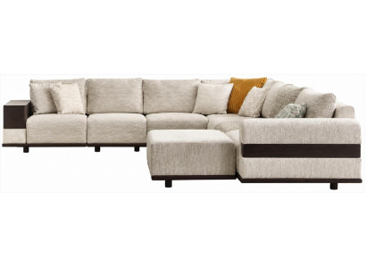 Ecksofa L-Form Beige Modern Stoff Wohnlandschaft Polstersofa