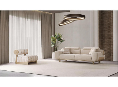 Sofa Set 3+1 Sitzer Moderner Stil Beige Komfort Luxuriös Praktisch