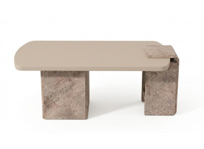 Beiger Couchtisch aus Holz rechteckig modern Designer-Couchtisch Wohnzimmer