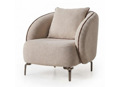 Sessel Moderner Beigе Luxuriöse Bequem Minimalistisch Stil