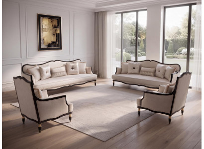 Sofa set Sofa 2x Sessel Modern Stil Wohnzimmer Elegant