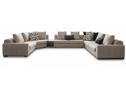 Wohnlandschaft U-Form Beige Modern Elegant Ecksofa Couch