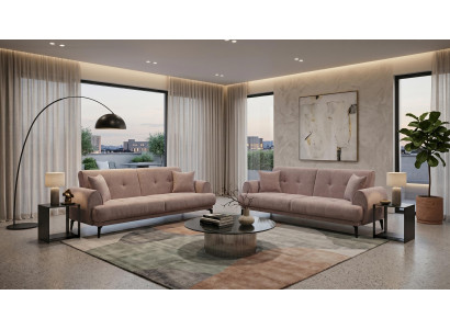 Beiges Wohnzimmer-Set Sofas Stoffsofas Luxus-Sofas moderne