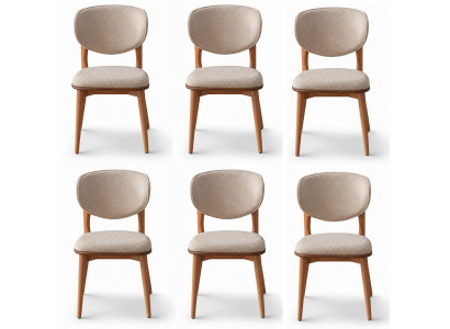 6х Rückenlehnestühle Modern Hölzern Gemütlich Bequem Klassisch Hell