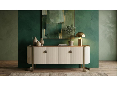 Beige Sideboard mit Gold Fuss und Stauraum Luxus