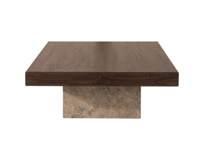 Brauner Couchtisch aus Holz quadratischer Sofatisch Holztisch Wohnzimmermöbel