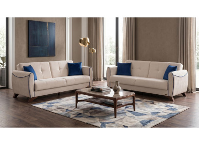 Beiges Wohnzimmer-Set Sofas Stoffsofas Designer-Sofas
