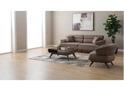 Sofa Set  3+1 Sitzer Moderner Stil Grau Komfort Luxuriös Praktisch