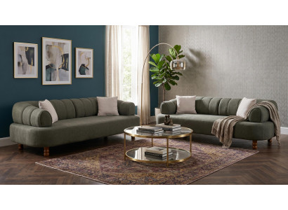 Grünes Wohnzimmer-Set Sofas moderne Stoffsofas Designermöbel