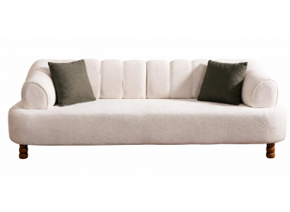 Beiges modernes 2-Sitzer-Sofa Stoffsofa Designer Wohnzimmer