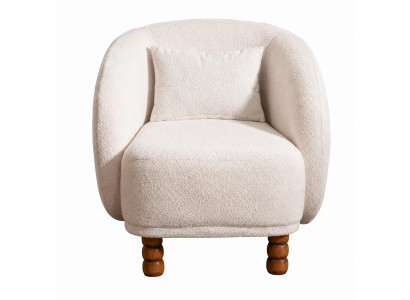 Beiger weicher Sessel Stoffsessel Designersessel Wohnzimmer