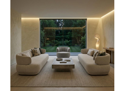 Sofa Set 2x 3-Sitzer Sofa Sessel Hochwertig Modern Gepolstert Zeitlos