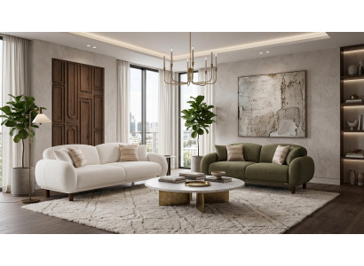 Beige-Khaki Wohnzimmer-Set Sofas Stoffsofas Designermöbel
