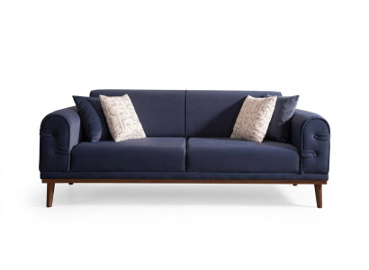 Blaues 3-Sitzer-Sofa Stoffsofa moderner Stil Polstermöbel Wohnzimmer