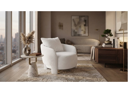 Sessel Moderner Stil Weiß Luxuriöse Bequem Stilvoll Minimalistisch
