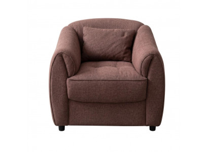 Brauner Stoffsessel weicher Sessel mit Kissen Wohnzimmermöbel