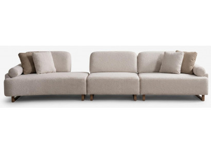 Modernes Wohnzimmer Set aus 4-Sitzer Sofa und praktischem Hocker