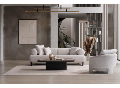 Sofa Set 3+1 Sitzer Moderner Stil Weiß Praktisch Komfort Stilvoll