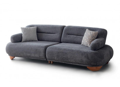 Modernes Design Stoffsofa Grau 3-Sitzer Wohnzimmer Polstersofa Couch