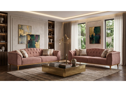 Braunes Wohnzimmer-Set Sofas Designer Sofa Stoffsofas modern
