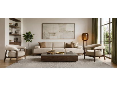 Modernes Wohnzimmer Set 4+1+1 mit harmonisch abgestimmten Sitzmöbeln