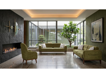 Grünes Wohnzimmer-Set Sofa Stoffsofas weiche Sofas modern