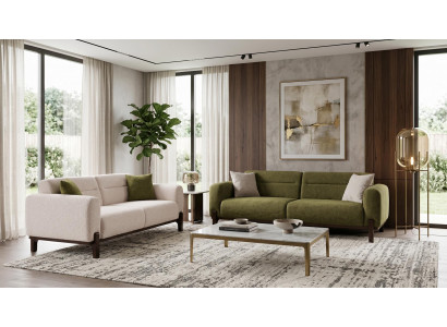 Beige-grünes Wohnzimmer-Set Sofas Stoffsofas Designermöbel