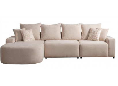 Beiges L-förmiges Ecksofa Stoffsofa modern Polstermöbel  Wohnzimmer