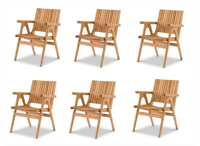 Outdoor Gartenstuhle Holz Natur Komfortabel Armlehnsessel Modern Neu