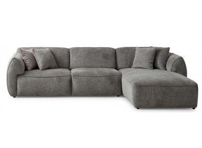 Graues L-förmiges Ecksofa weiches Stoffsofa modulares Sofa Wohnzimmermöbel