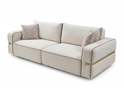 Modernes Stoffsofa 3 Sitzer Designersofa Luxus Polstersofa Beige