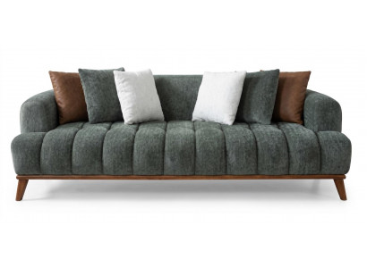 Grünes weiches 3-Sitzer-Sofa Design-Sofa Stoff modern Wohnzimmer