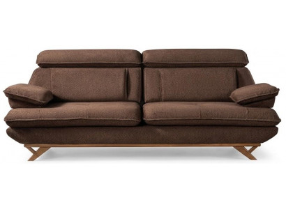 Stilvolles Braun 3-Sitzer Sofa Textil Polster Wohnkomfort Luxus Möbel