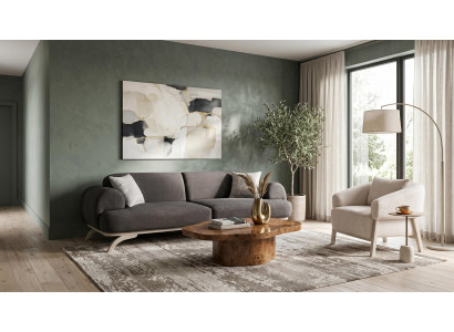 Beige-graues Wohnzimmer-Set Sofas Stoffsofas Design-Sofas modern