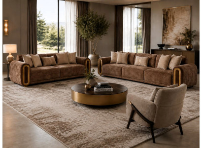 Exklusives Wohnzimmer-Set mit 4+3+1-Sitzer und hohem Sitzkomfort