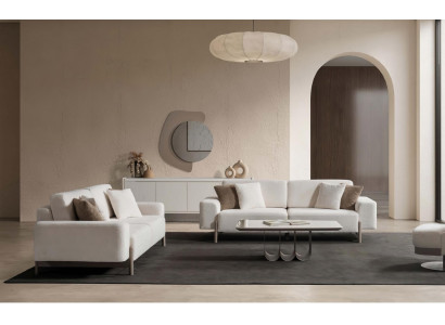 Sofa Set 3 Sitzer Modern Weiss Edel Luxus Design Wohnzimmer