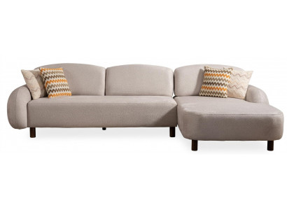Stilvolles beiges L-förmiges Ecksofa Stoffsofa Wohnzimmermöbel modern luxuriös