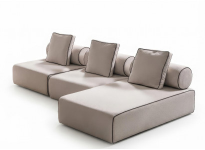Ecksofa Modern Beige Luxus Design Wohnzimmer Couch L Form