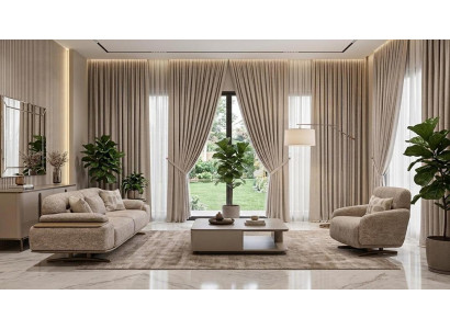 Modernes Wohnzimmer Set Sofa Sessel Beige Polstermöbel Luxus
