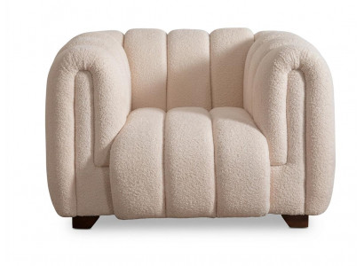 Beiger weicher Sessel Stoffsessel gemütlicher moderner Designer