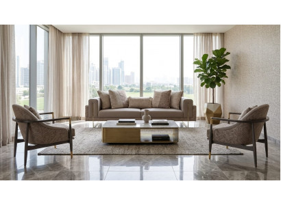 Komfortables Wohnzimmer-Set mit 4+1+1-Sitzer für stilvolle Räume