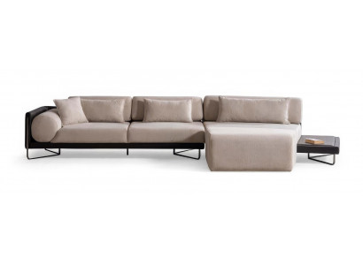 Ecksofa Modern Beige Edel Luxus Design Wohnzimmer Polster L Form Couch