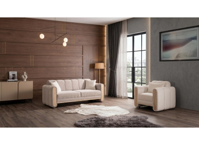 Beiges Sofa-Set Sofas Stoffsofas Designer Wohnzimmer modern
