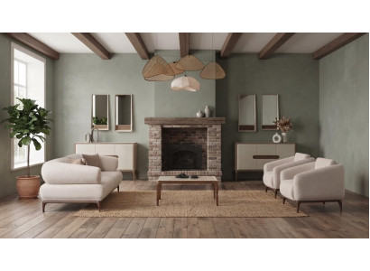 Wohnzimmerset Sofa Sessel Modern Polstergruppe Elegantes Design