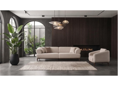 Wohnzimmer Polstergarnitur Designer 3-er Textilsessel 3tlg Set