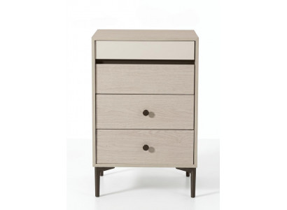Beigefarbene Kommode aus Holz Kommode mit 4 Schubladen Schlafzimmermöbel