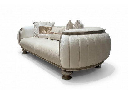 Komfortabel 3-Sitzer Sofa Weiß Modern Stil Wohnzimmer Elegant Stilvoll